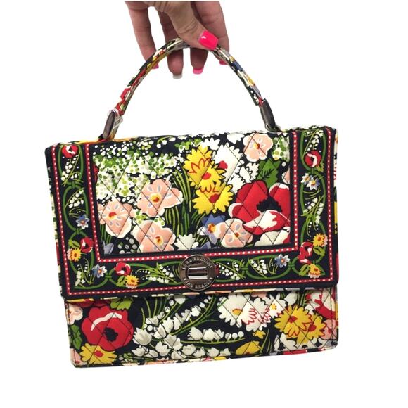 Vera Bradley Floral Mini-Briefcase Crossbody Handbag - Picture 1 of 11